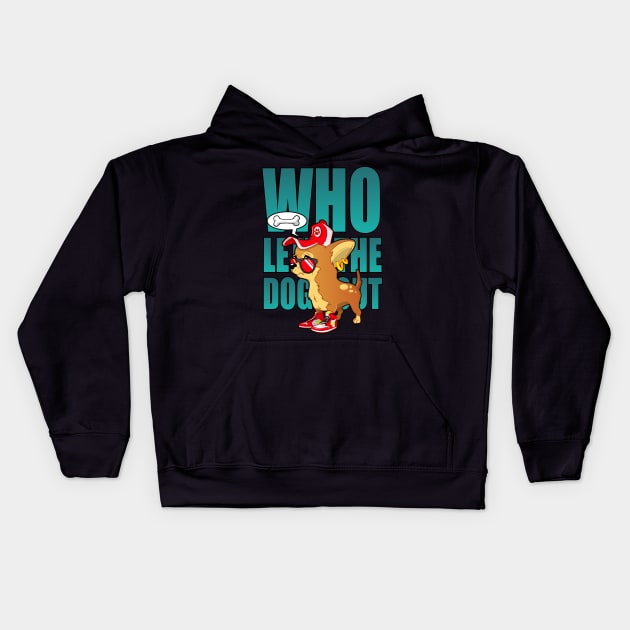 Dog in a hat Kids Hoodie by the12